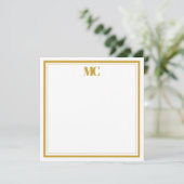 Goud Wit Modern Minimalistisch Monogram Twee Grenz Kaart (Staand voorkant)