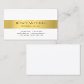 Goud Wit Modern Minimalistisch Ontwerp Elegant Visitekaartje (Voorkant / Achterkant)