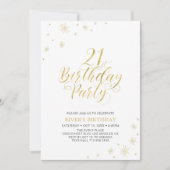 Goud & Wit | Moderne Chic 21e Verjaardagsfeestje Kaart (Voorkant)