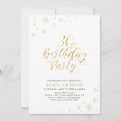 Goud & Wit | Moderne Chic 30e Verjaardagsfeestje Kaart (Voorkant)