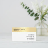 Goud Wit Moderne Professionele Minimalistische Sja Visitekaartje (Staand voorkant)