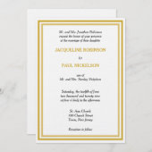 Goud Wit Monogram Bruiloft Kaart (Voorkant / Achterkant)