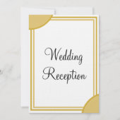 Goud Wit Monogram Bruiloft Receptie Kaart (Voorkant)