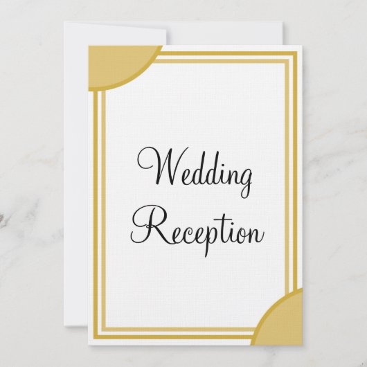 Goud Wit Monogram Bruiloft Receptie Kaart (Voorkant)