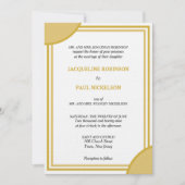 Goud Wit Monogram Geometrische Bruiloft Kaart (Voorkant)