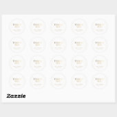 Goud & Wit Mooie Elegante Bruiloft Dank u Ronde Sticker (Vel)