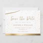 Goud & Wit Mooie Elegante Bruiloft Save The Date (Voorkant)