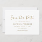 Goud & Wit Mooie Elegante Bruiloft Save The Date (Voorkant)