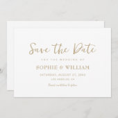 Goud & Wit Mooie Elegante Bruiloft Save The Date (Voorkant / Achterkant)