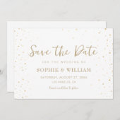 Goud & Wit Mooie Elegante Bruiloft Save The Date (Voorkant / Achterkant)