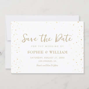 Goud & Wit Mooie Elegante Bruiloft Save The Date