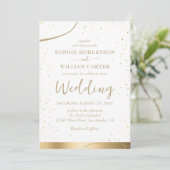 Goud & Wit Mooie Elegante Huwelijksuitnodiging Kaart (Staand voorkant)