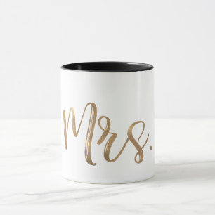 Goud & Wit MRS. Typography Modern Minimaal Lettert Mok