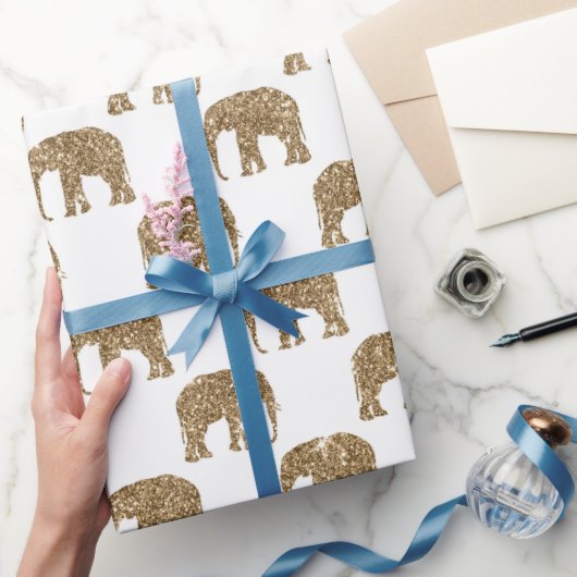 Goud wit Oerwoud olifant Cadeaupapier (Geschenken)