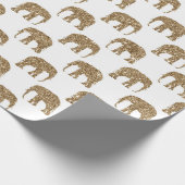 Goud wit Oerwoud olifant Cadeaupapier (Hoek)