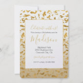 Goud Wit Ombre Dierenprint Verjaardag Kaart (Voorkant)