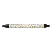Goud Wit Ombre Luipaard Print Zwarte Inkt Pen (Voorkant)