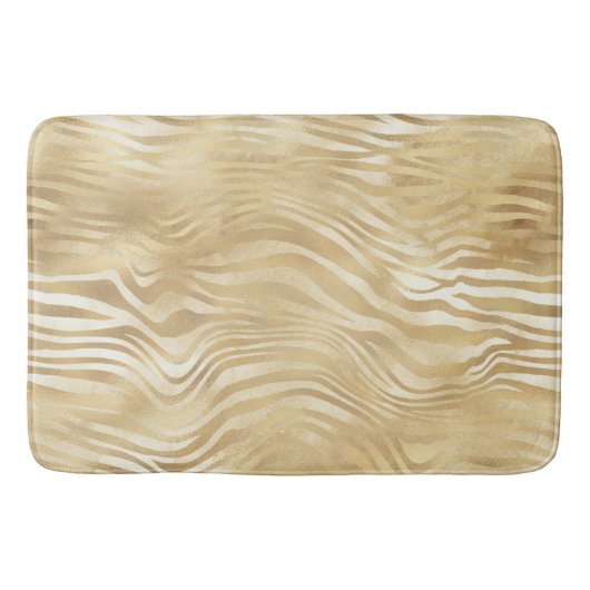 Goud Wit Ombre Zebra Badmat (Voorkant)