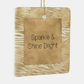 Goud Wit Ombre Zebra Confetti Sparkles Keramisch Ornament (Rechts)