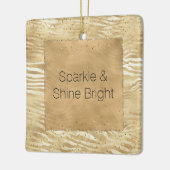 Goud Wit Ombre Zebra Confetti Sparkles Keramisch Ornament (Links)