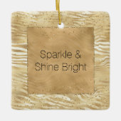 Goud Wit Ombre Zebra Confetti Sparkles Keramisch Ornament (Voorkant)