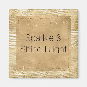 Goud Wit Ombre Zebra Confetti Sparkles Magneet (Voorkant)
