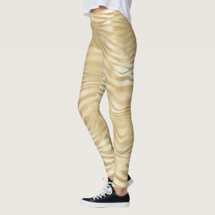 Goud Wit Ombre Zebra Leggings