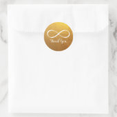 Goud Wit Oneindigheidssymbool Dank Je Ronde Sticker (Tas)