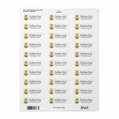 Goud Wit Ornament Kerst retour adres Etiket (Full Sheet)