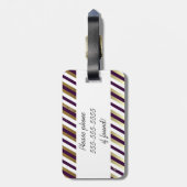 Goud, wit, Paars stripe Bagagelabel (Achterkant verticaal)