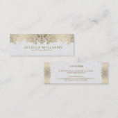 Goud & Wit Paisley Kant Bruiloft Planner Mini Visitekaartje (Voorkant / Achterkant)
