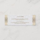 Goud & Wit Paisley Kant Bruiloft Planner Mini Visitekaartje (Achterkant)