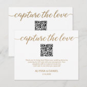 Goud wit QR code bruiloft foto delen Informatiekaartje (Voorkant / Achterkant)