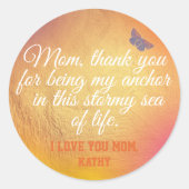 Goud Wit Quote Schattigee Unieke Moderne Moederdag Ronde Sticker (Voorkant)