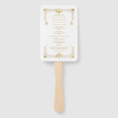 Goud Wit Roaring 20s Art Deco Handwaaier (Achterkant)
