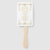 Goud Wit Roaring 20s Art Deco Handwaaier (Voorkant)