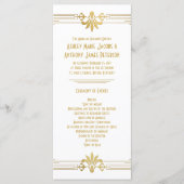 Goud Wit Roaring 20s Art Deco Trouwprogramma Programmakaart (Voorkant)