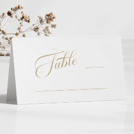 Goud & Wit Romantische Klassentypografie Huwelijk Plaatskaartje