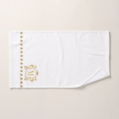 Goud Wit Royal Scrolls Crown Crest Monogram Bad Handdoek (Handdoek)