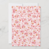 Goud Wit Roze Bloemen Quinceanera Kaart (Achterkant)