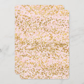 Goud Wit Roze Confetti Baby shower Kaart (Voorkant / Achterkant)