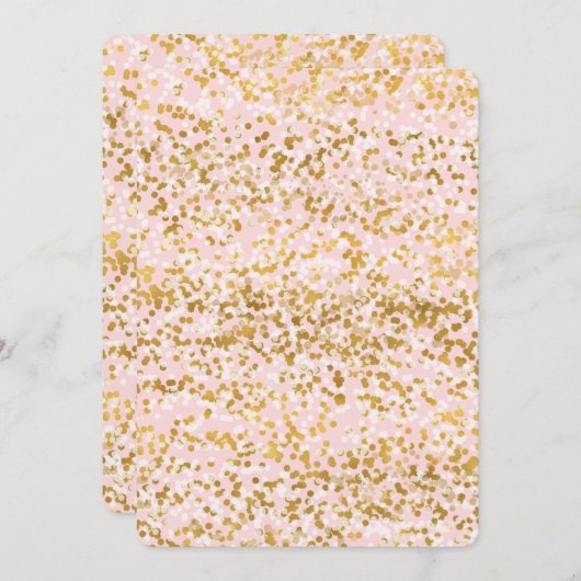 Goud Wit Roze Confetti Baby shower Kaart (Voorkant / Achterkant)