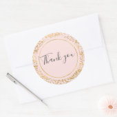 Goud Wit Roze Confetti Dank u Ronde Sticker (Envelop)
