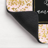 Goud Wit Roze Confetti Muismat (Hoek)