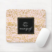 Goud Wit Roze Confetti Muismat (Met muis)