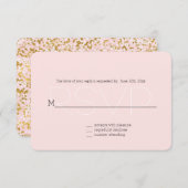 Goud Wit Roze Confetti RSVP (Voorkant / Achterkant)
