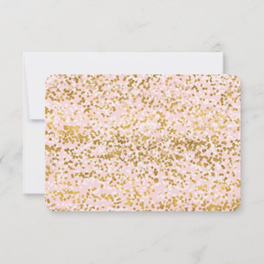 Goud Wit Roze Confetti RSVP (Achterkant)