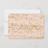 Goud Wit Roze Confetti RSVP Kaartje (Achterkant)