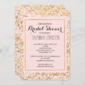 Goud Wit Roze Confetti vrijgezellenfeest Kaart (Voorkant / Achterkant)