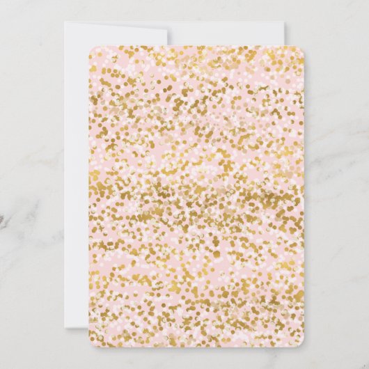 Goud Wit Roze Confetti vrijgezellenfeest Kaart (Achterkant)